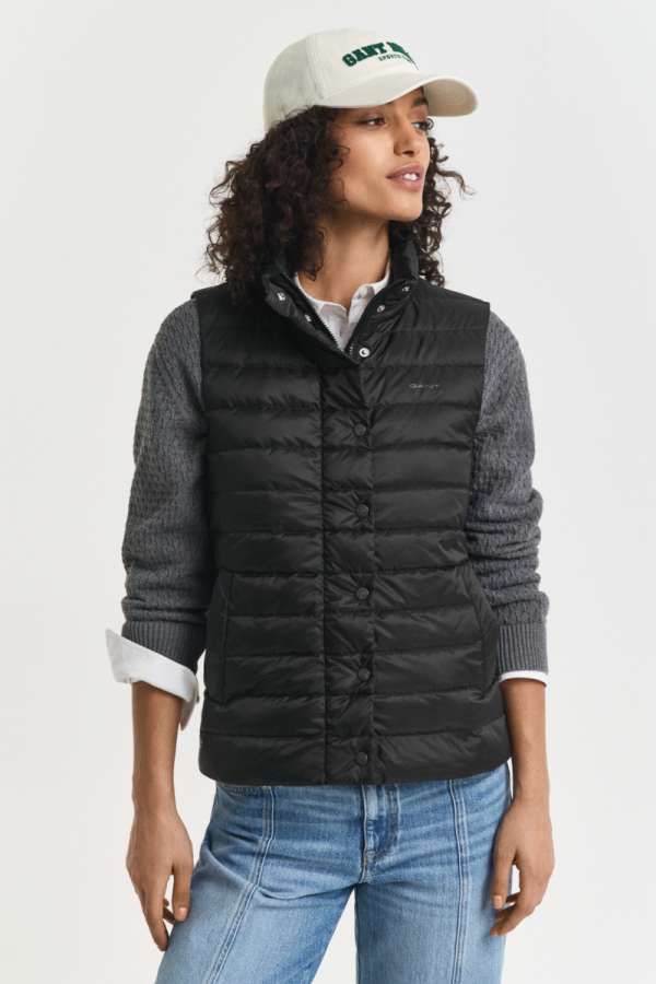MELLÉNY GANT LIGHT DOWN VEST BLACK