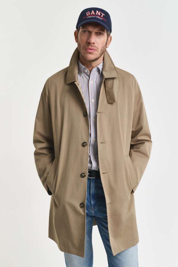 KABÁT GANT COTTON CAR COAT LIGHT TAUPE