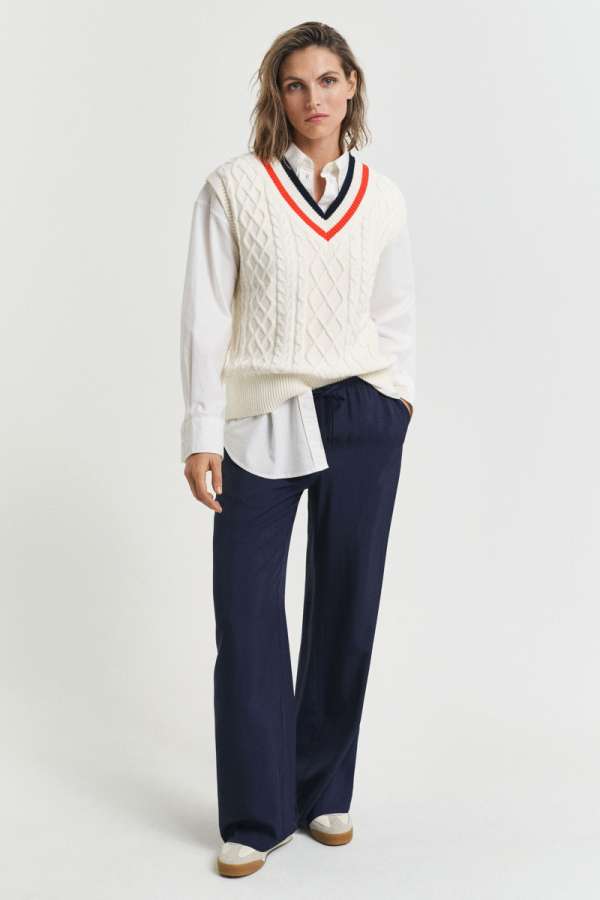 NADRÁG GANT REL DRAWSTRING PANTS EVENING BLUE