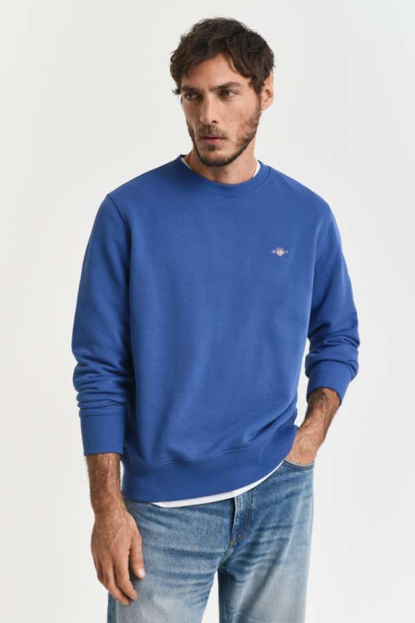 ELEGÍTŐFELSŐ GANT REG SHIELD C-NECK SWEAT RICH BLUE
