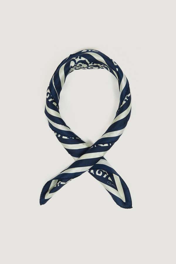 SÁL GANT G PRINT SILK SCARF EVENING BLUE