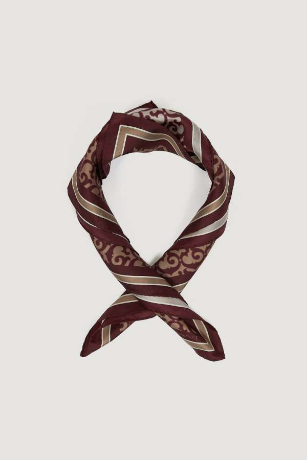 SÁL GANT G PRINT SILK SCARF PLUM WINE