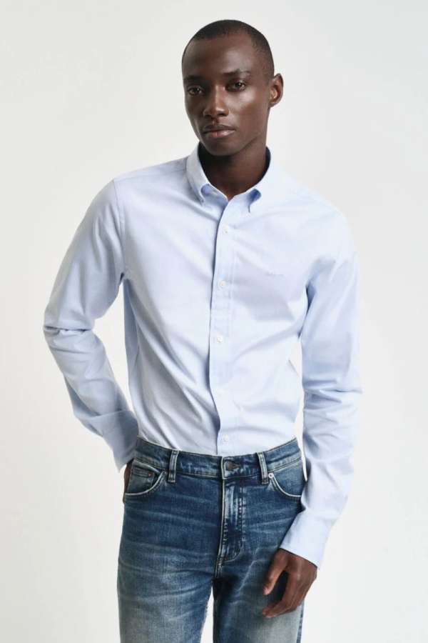 ING GANT LIM PINPOINT OXFORD HIRT LIGHT BLUE