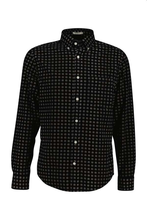ING GANT REG AOP PRINT CORDUROY SHIRT EVENING BLUE