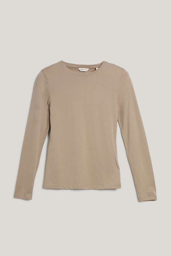 PÓLÓ GANT LIGHT COTTON LS T-SHIRT TAUPE BEIGE