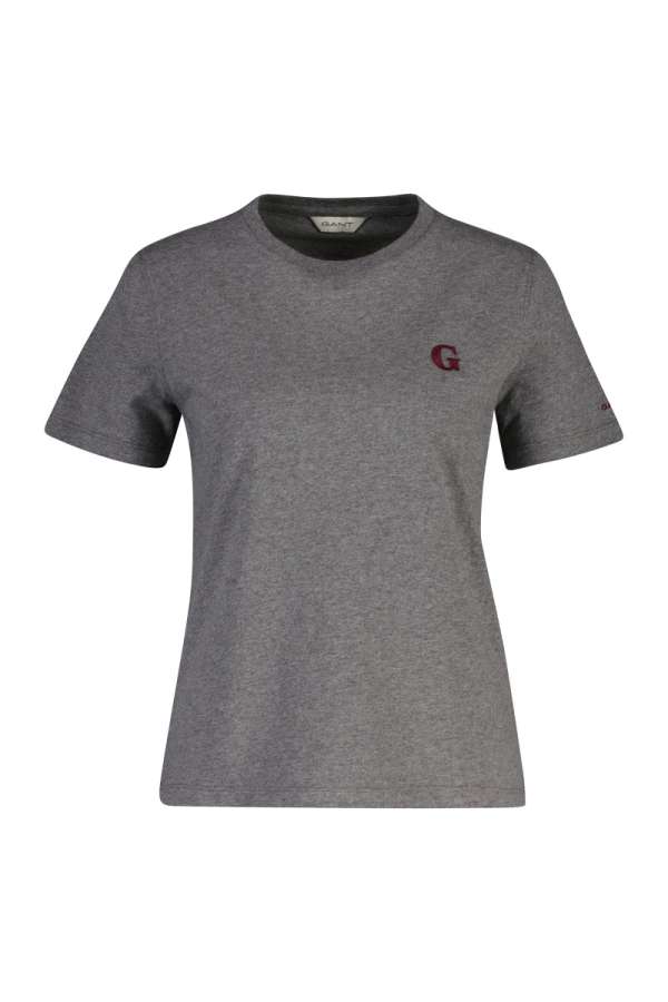 PÓLÓ GANT REG G BADGE SS T-SHIRT CHARCOAL MELANGE
