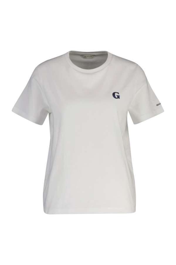 PÓLÓ GANT REG G BADGE SS T-SHIRT WHITE