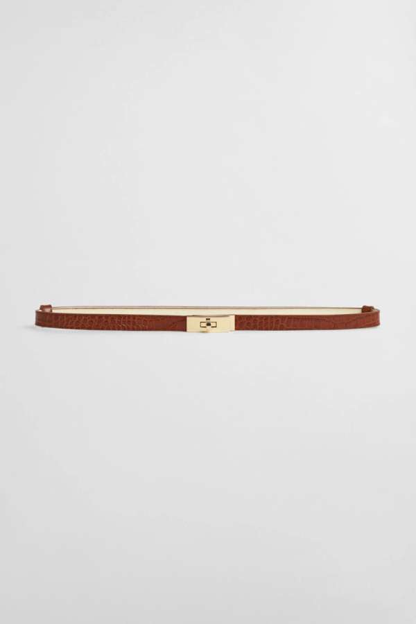 ÖV GANT TURNLOCK BUCKLE CROCO BELT COGNAC
