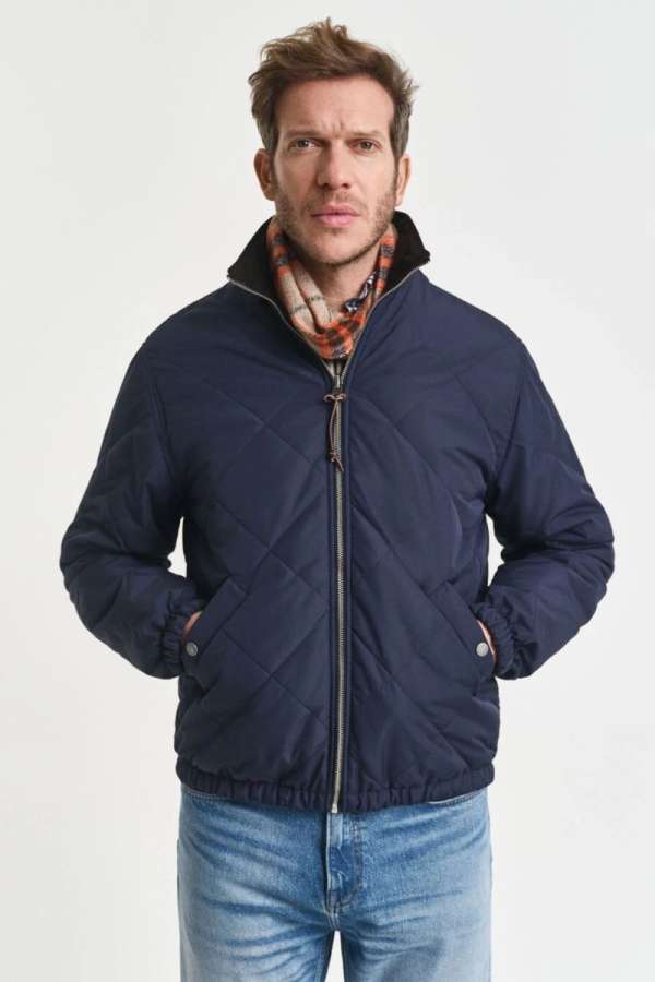 DZEKI GANT REVERIBLE TAND-UP COLLAR JACKET EVENING BLUE