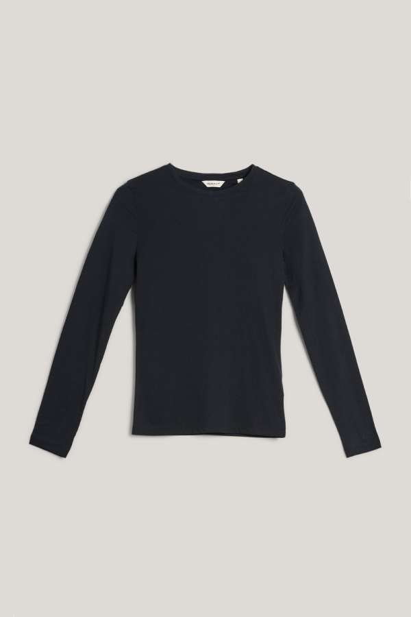 PÓLÓ GANT LIGHT COTTON LS T-SHIRT BLACK