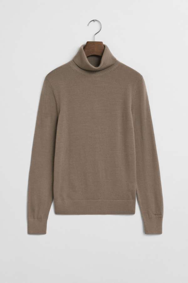 GARBÓ GANT FINE MERINO TURTLENECK TAUPE BEIGE