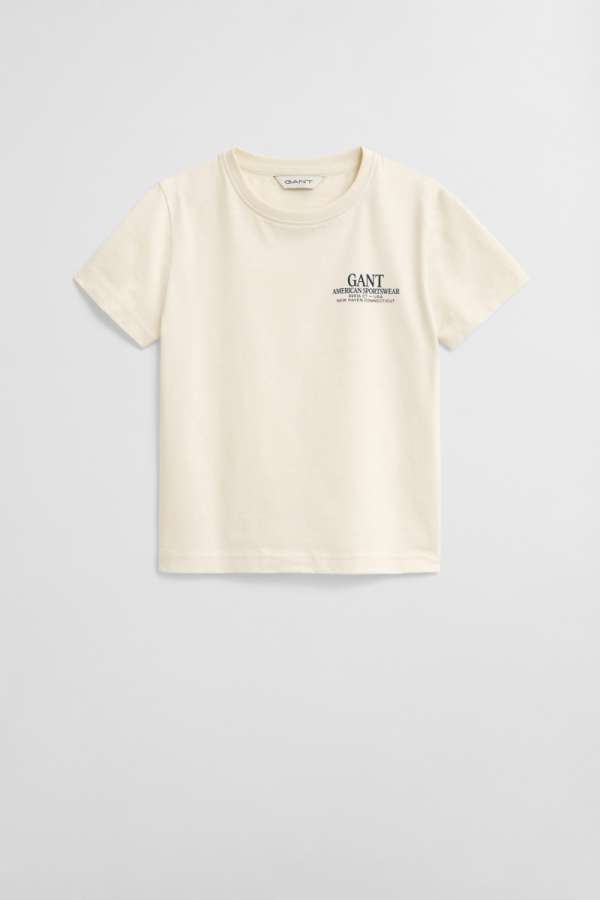 PÓLÓ GANT GRAPHIC SS T-SHIRT CREAM