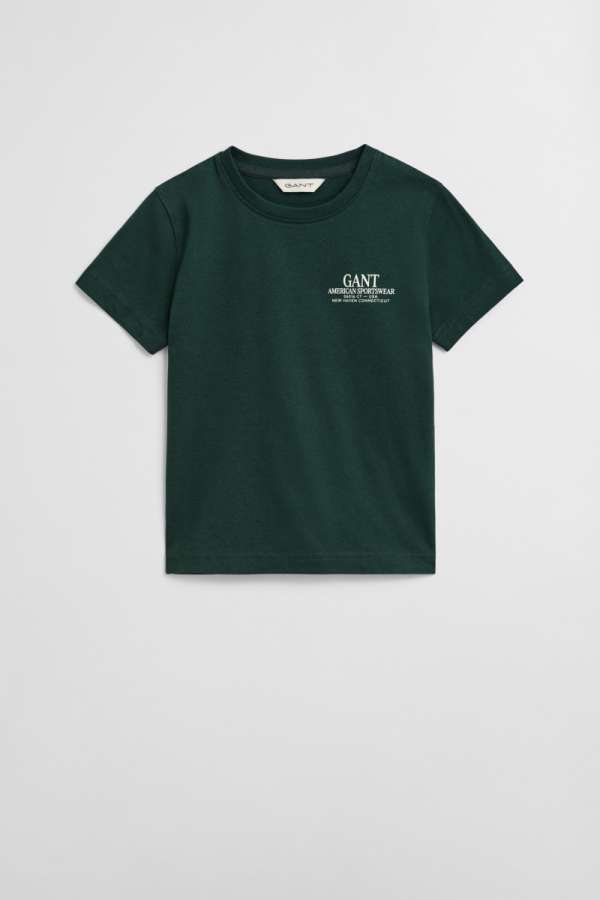 PÓLÓ GANT GRAPHIC SS T-SHIRT TARTAN GREEN