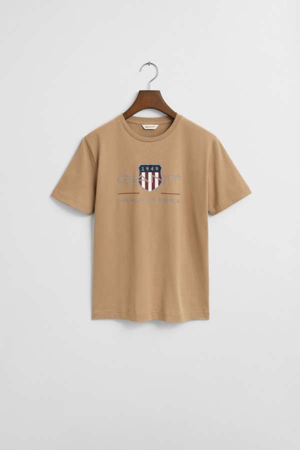 PÓLÓ GANT ARCHIVE SHIELD SS T-SHIRT DARK KHAKI