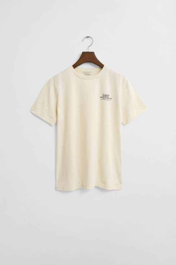 PÓLÓ GANT GRAPHIC SS T-SHIRT CREAM