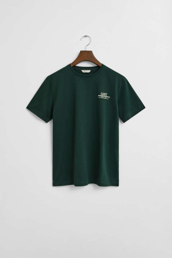 PÓLÓ GANT GRAPHIC SS T-SHIRT TARTAN GREEN