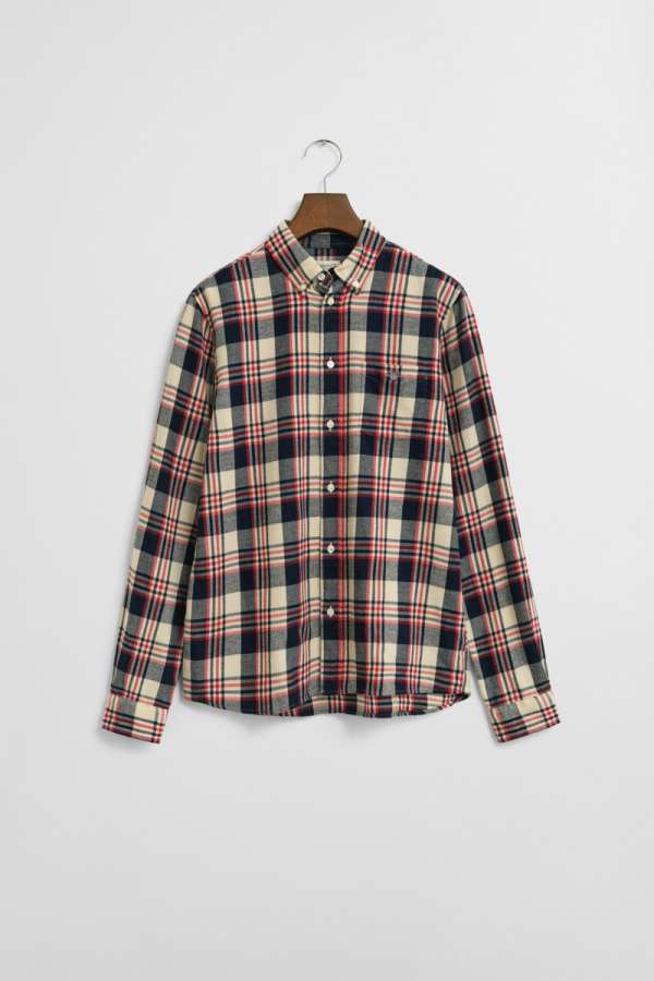 ING GANT CHECKED FLANNEL BD SHIRT RUBY RED