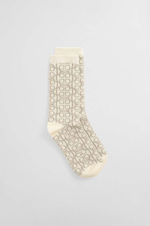 ZOKNI GANT MONOGRAM SOCKS CREAM