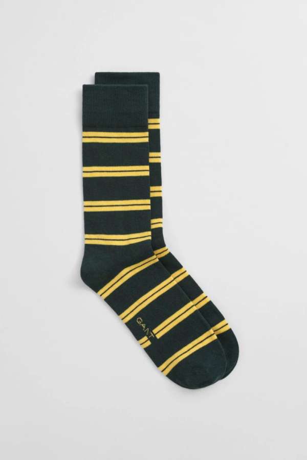 ZOKNI GANT COLLEGIATE STRIPED SOCKS TARTAN GREEN