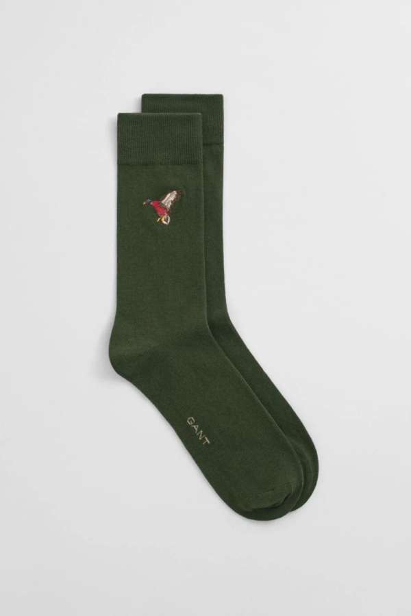 ZOKNI GANT EMBROIDERED SOCKS COUNTRY GREEN