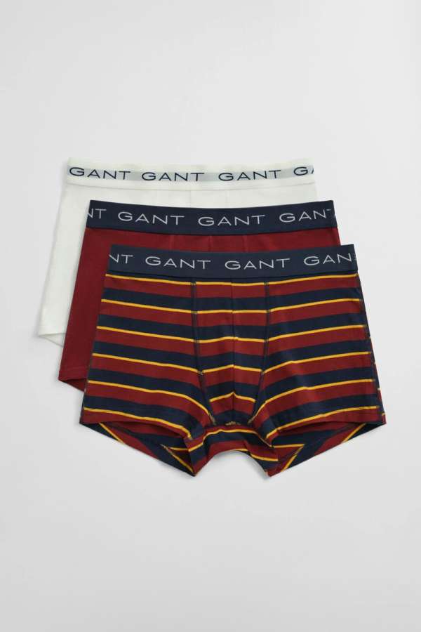 ALSÓNEMŰ GANT MULTISTRIPED TRUNK 3-PACK PLUMPED RED