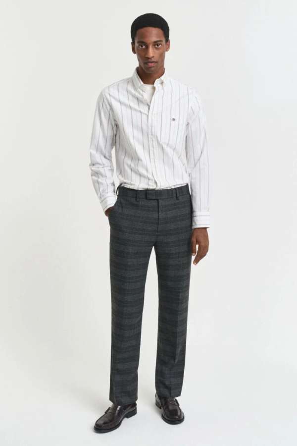 NADRÁG GANT GLENCHECK SUIT PANTS ANTRACIT MELANGE