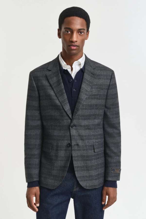 ZAKÓ GANT GLENCHECK SUIT JACKET ANTRACIT MELANGE