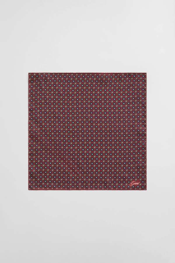ZSEBKENDŐ GANT FOULARD PRINT POCKET SQUARE PLUMPED RED