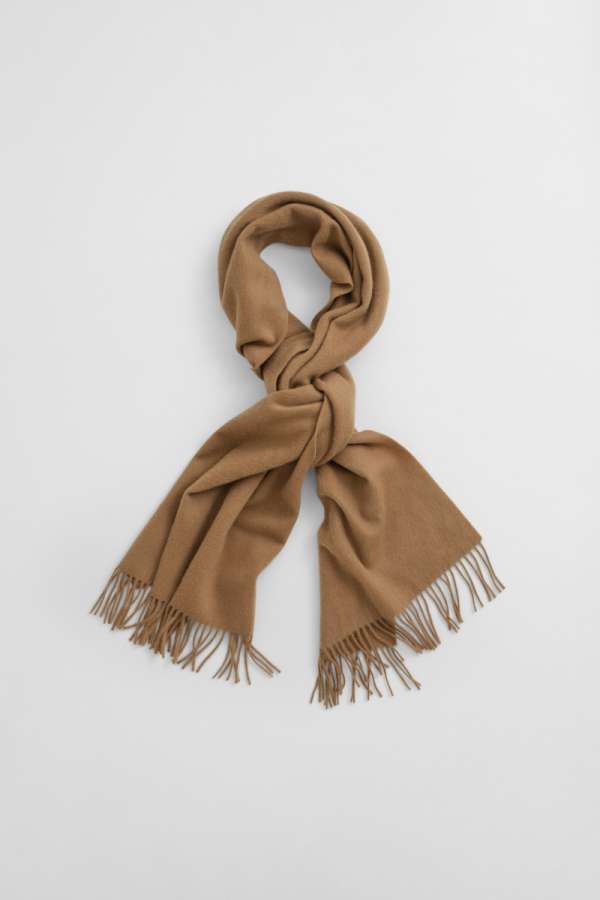 SÁL GANT WOOL WOVEN SCARF WARM KHAKI