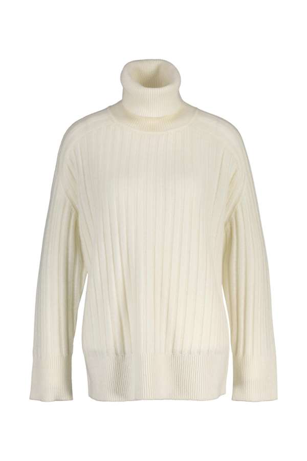 GARBÓ GANT WOOL RIBBED TURTLENECK CREAM