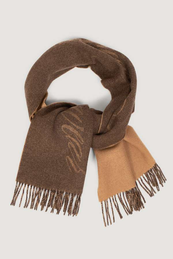 SÁL GANT LOGO SCARF DEEP BROWN
