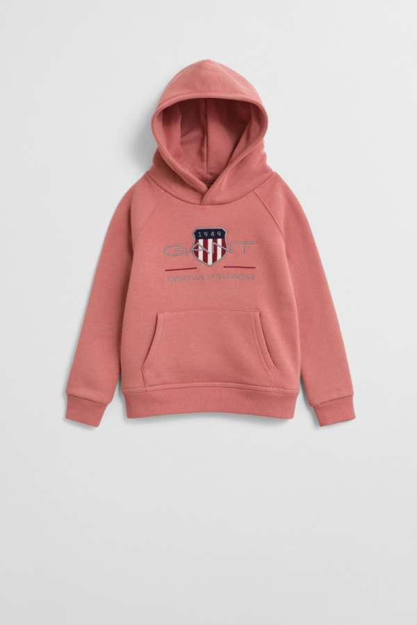 MELEGÍTŐFELSŐ GANT ARCHIVE SHIELD RAGLAN HOODIE FADED BRICK