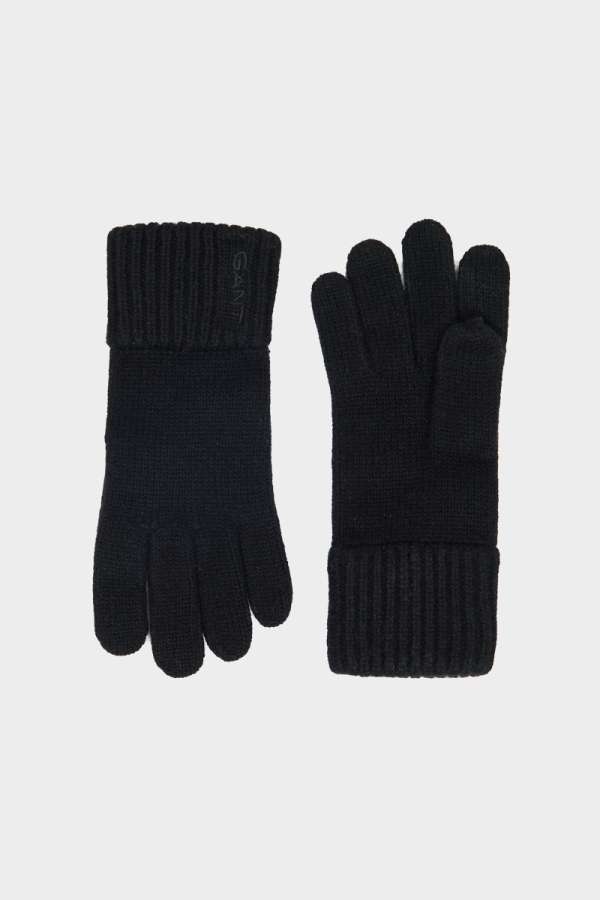 KESZTYŰ GANT WOOL KNITTED GLOVES BLACK
