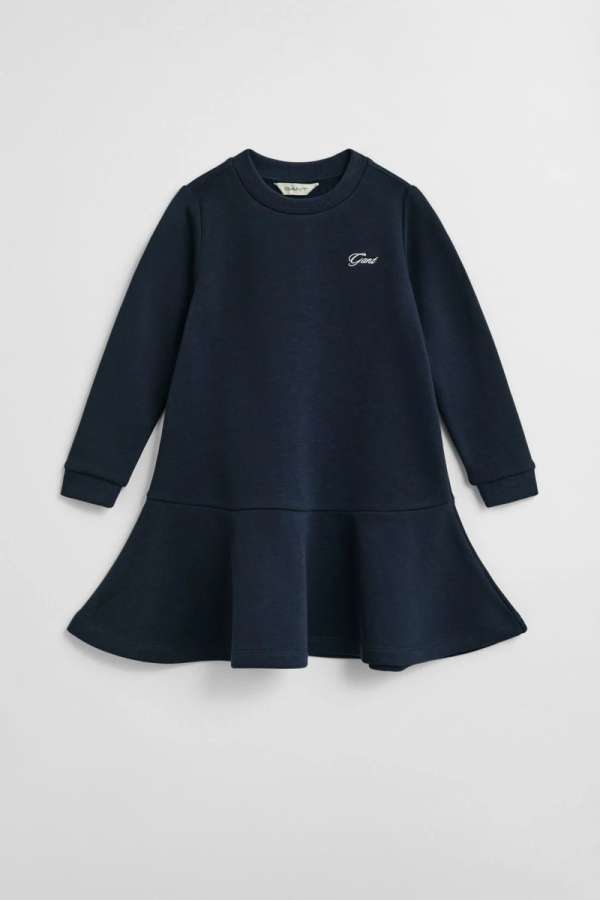 RUHA GANT SCRIPT JERSEY DRESS EVENING BLUE