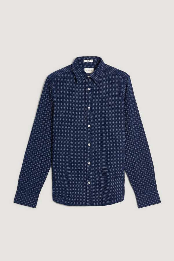 ING GANT LIM MICRO PRINT HIRT CLAIC BLUE