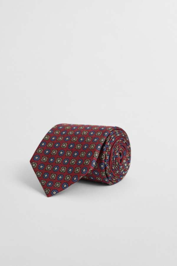 NYAKKENDŐ GANT FOULARD PRINT TIE PLUMPED RED