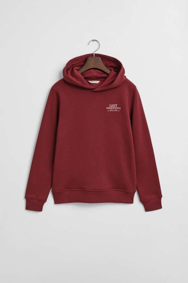 MELEGÍTŐFELSŐ GANT GRAPHIC HOODIE PLUMPED RED