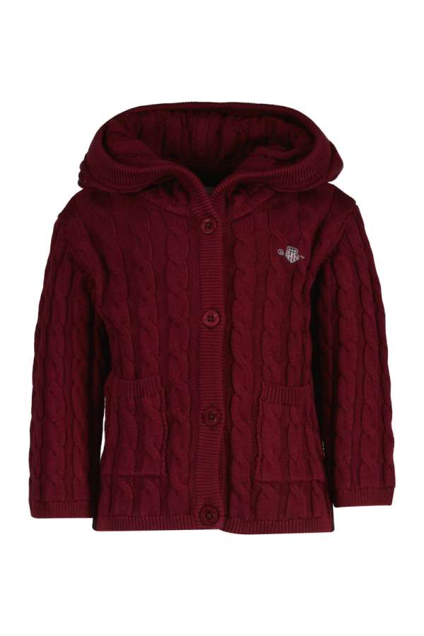 KARDIGÁN GANT COTTON CABLE CARDIGAN PLUMPED RED