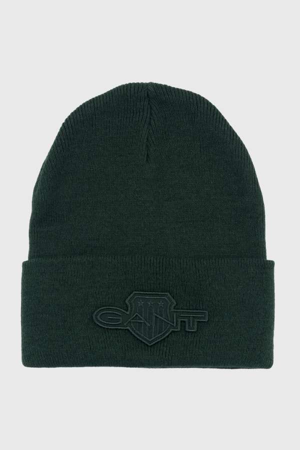SAPKA 7-16 ÉVES GANT TONAL ARCHIVE SHIELD BEANIE TARTAN GREEN