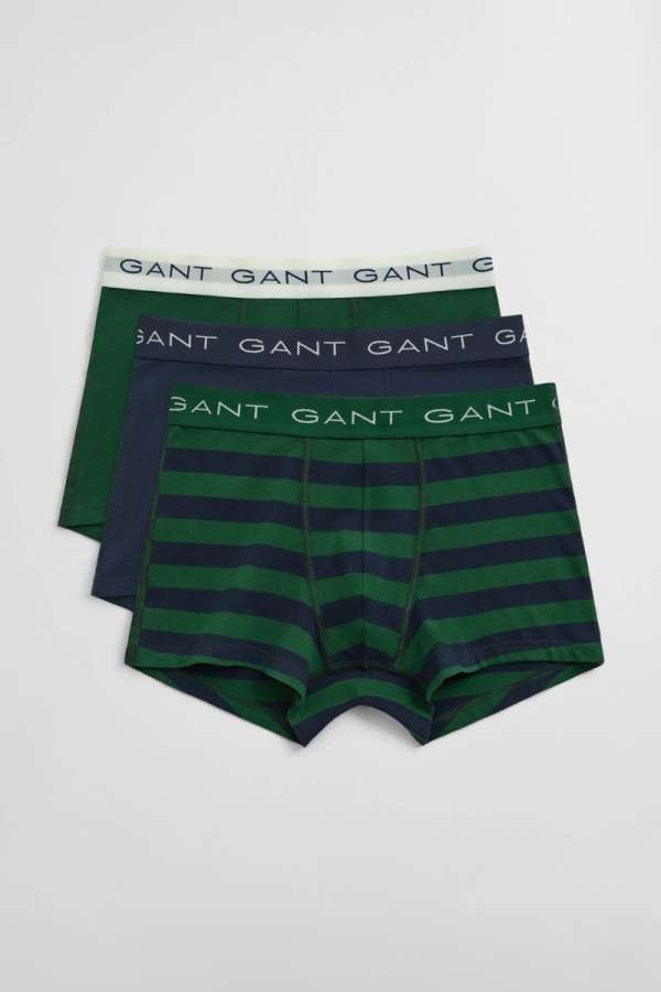 ALSÓNEŰ GANT STRIPED TRUNK 3-PACK FOREST GREEN