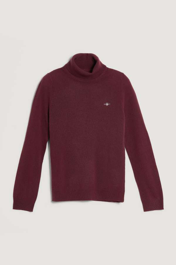 GARBÓ GANT EXTRAFINE LAMBSWOOL BLEND ROLLNECK PLUM WINE