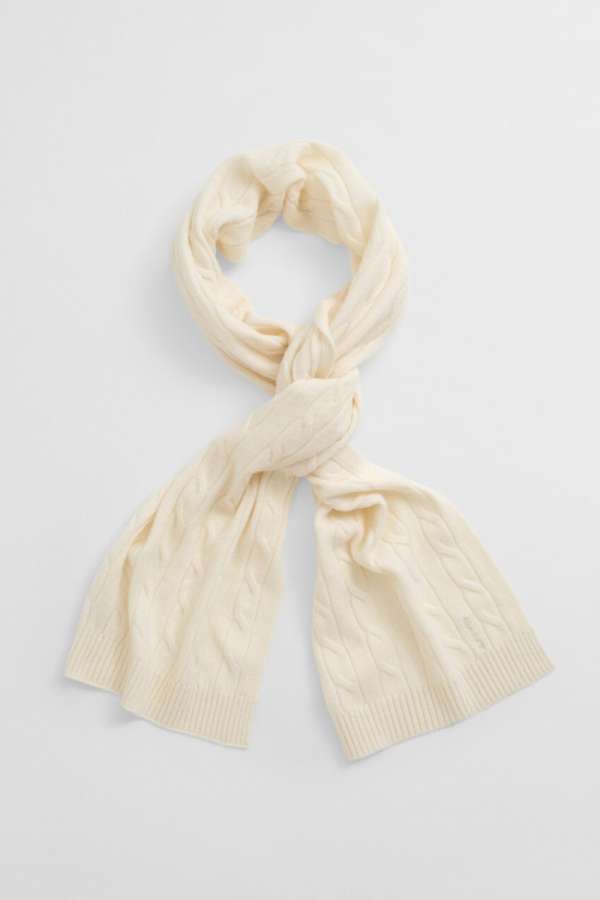 SÁL GANT WOOL CABLE SCARF CREAM