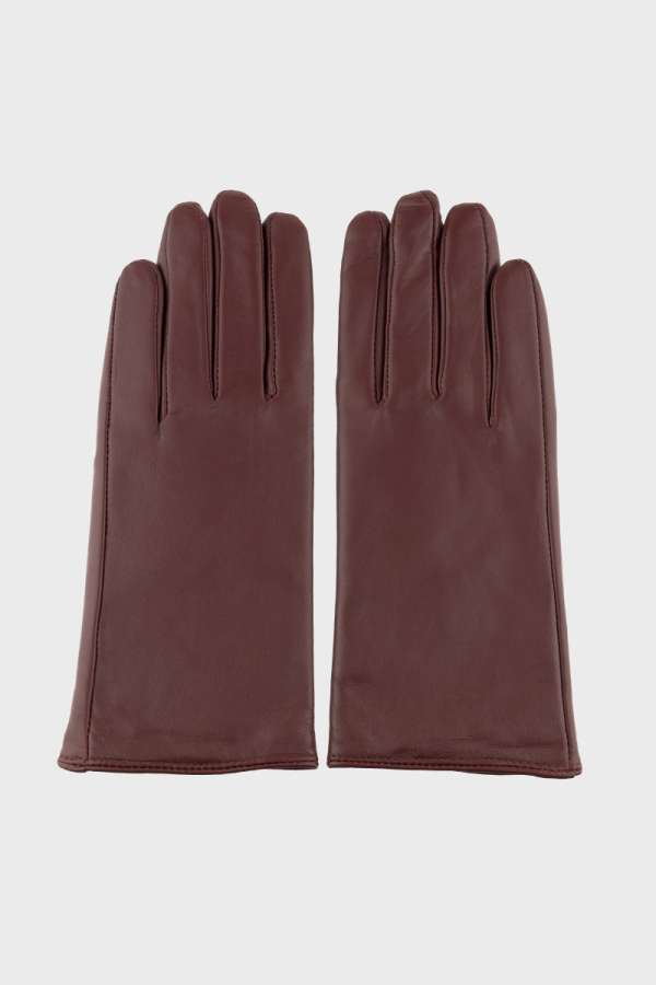 KEZTYŰ GANT CAHMERE LINED LEATHER GLOVE PLUM WINE
