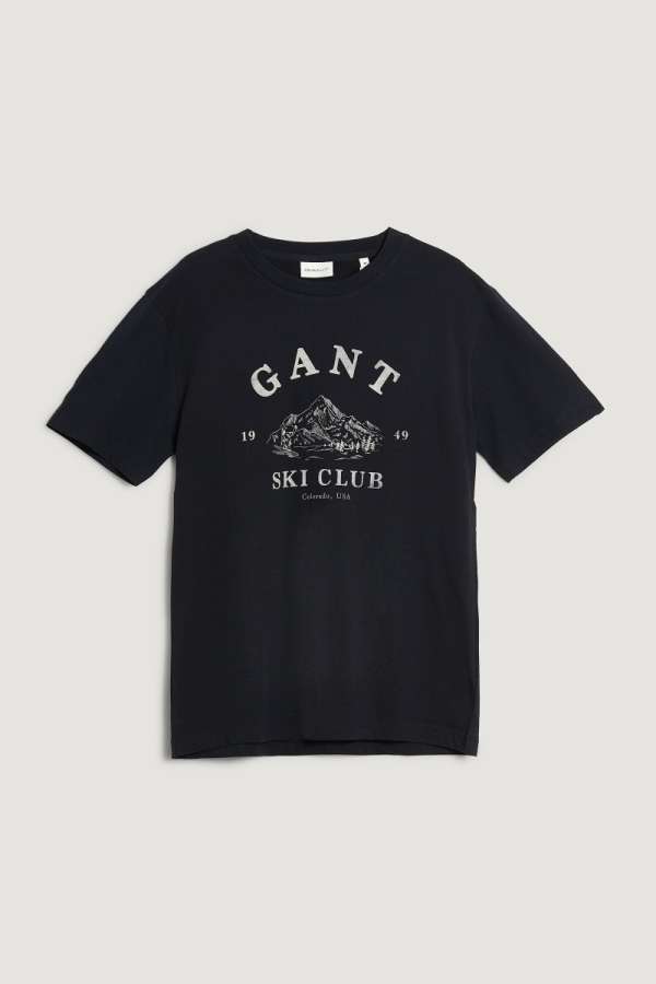 PÓLÓ GANT GRAPHIC  T-HIRT BLACK
