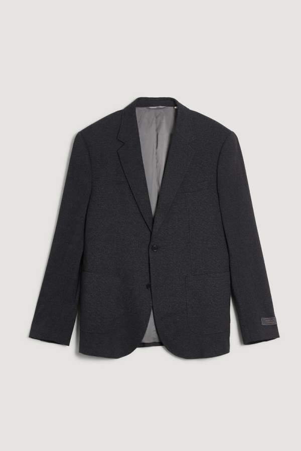 ZAKÓ GANT TWO-TONE JERSEY PIQUE BLAZER ANTRACIT MELANGE