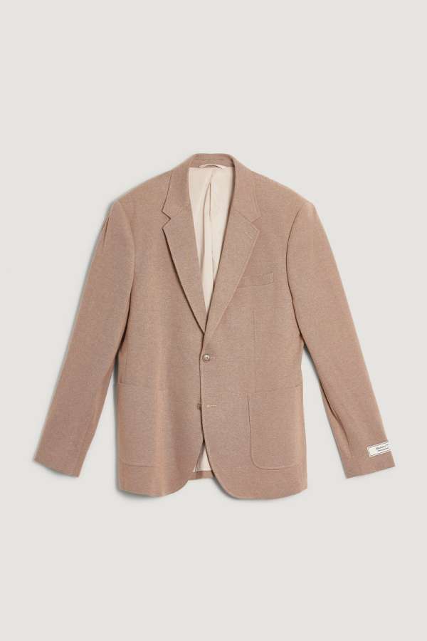 ZAKÓ GANT TWO-TONE JERSEY PIQUE BLAZER KHAKI MEL