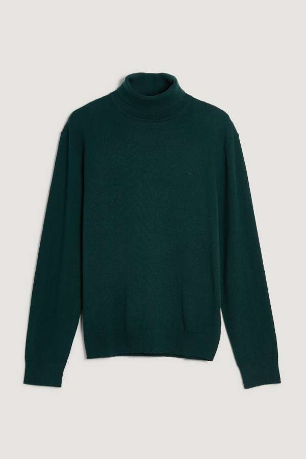 GARBÓ GANT COTTON CAHMERE TURTLENECK TARTAN GREEN