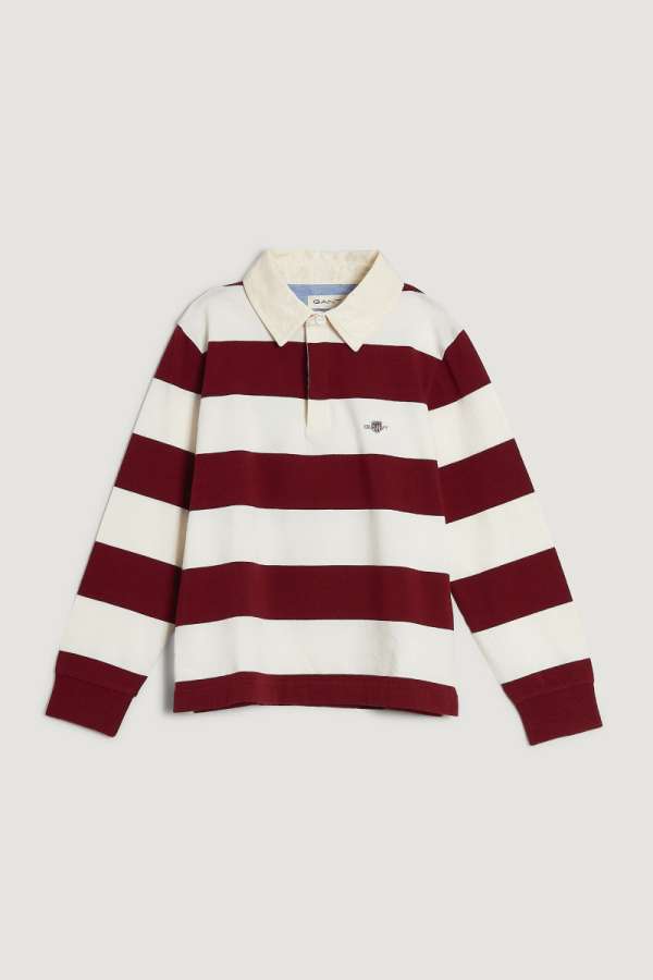 PÓLÓ GANT STRIPED HEAVY RUGGER PLUMPED RED