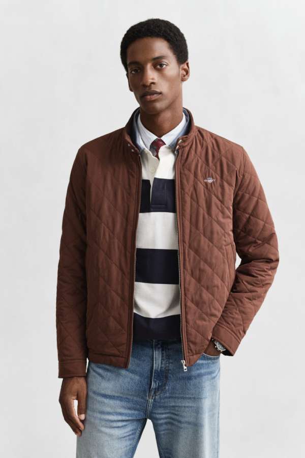 DZEKI GANT QUILTED WINDCHEATER MAHOGANY BROWN