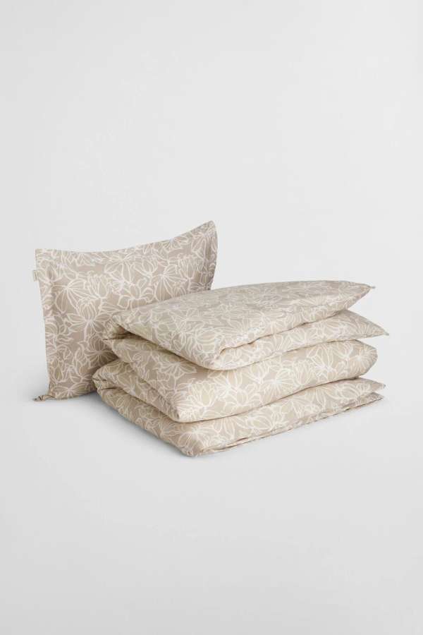 ÁGYNEMŰHUZAT ÉS PÁRNAHUZAT KÉSZLET GANT FLORAL SINGLE SET  TAUPE BEIGE